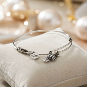 Alex And Ani Conch Shell Silver Bangle Bracelet